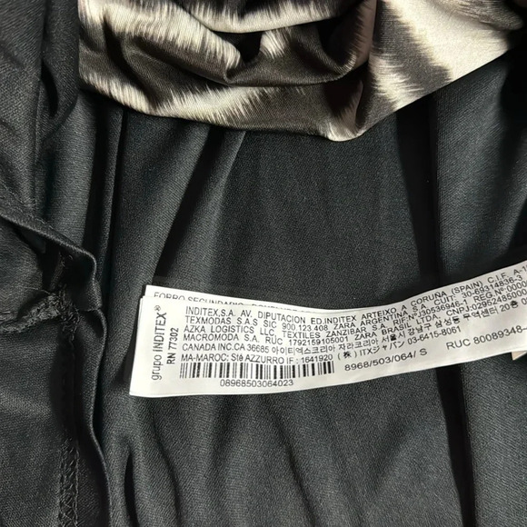 Zara Zebra Print long sleeve V-Neck Mini Dress size small NWT - Picture 6 of 7